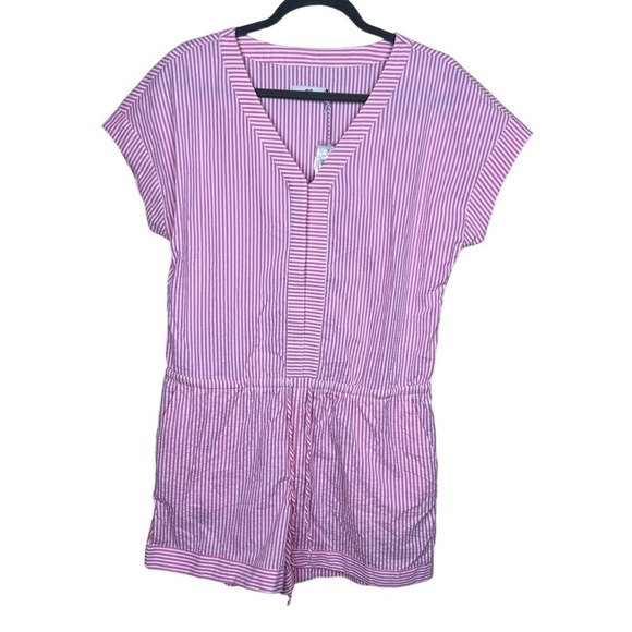 Vineyard Vines Seersucker Romper Washed Neon Pink Size M Women’s - Picture 1 of 7